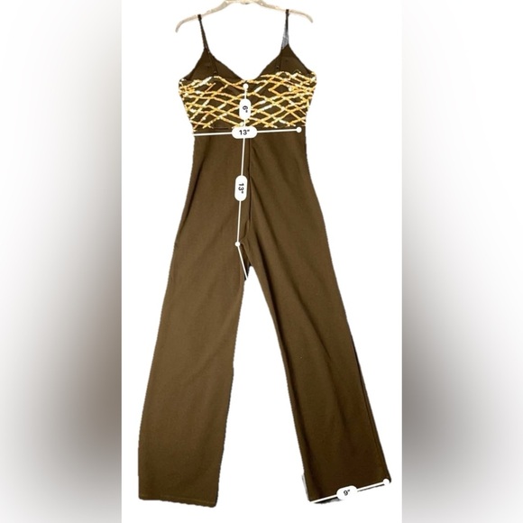 Haute Monde Jumpsuit Sequined Bodice Straight Leg NWT Date Night Rave Party Club - Picture 4 of 14